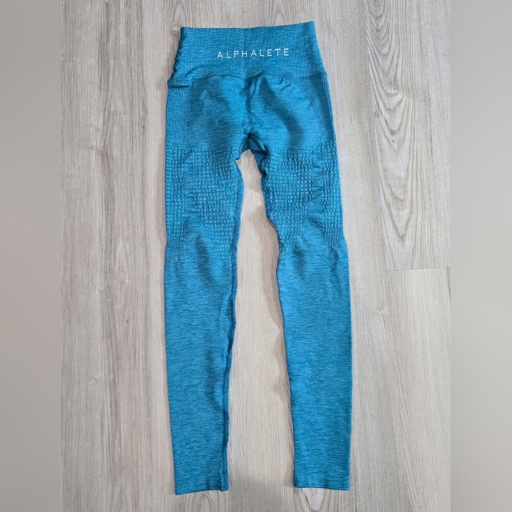 Alphalete Womens Size Small Blue Seamless Halo Leggings High Performance NWOT - Picture 2 of 8